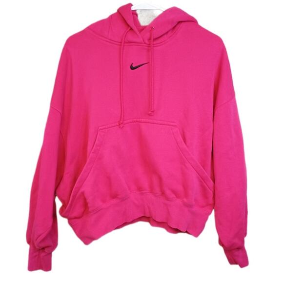 Nike Phoenix Fleece Oversized Hoodie Women’s Size S Pink Pullover Center Swoosh - Picture 1 of 9